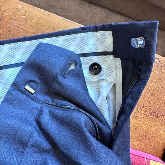 🖇️ Brooks Brothers Reda Flexo Milano Fit Navy Heathered Dress Pant - Picture 4 of 6